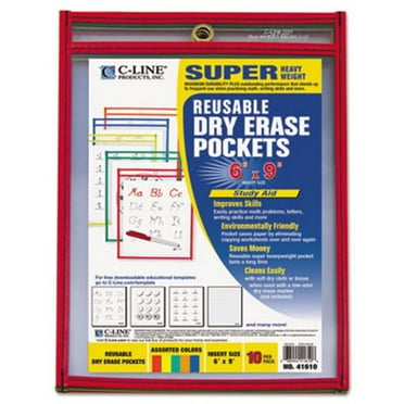 Dry Erase Pockets hand2mind Reusable Pack of 10 9 by 12 Erasable Pocket Sleeves Dry Erase Pockets hand2mind Reusable Pack of 10 9 by 12 Erasable Pocket Sleeves